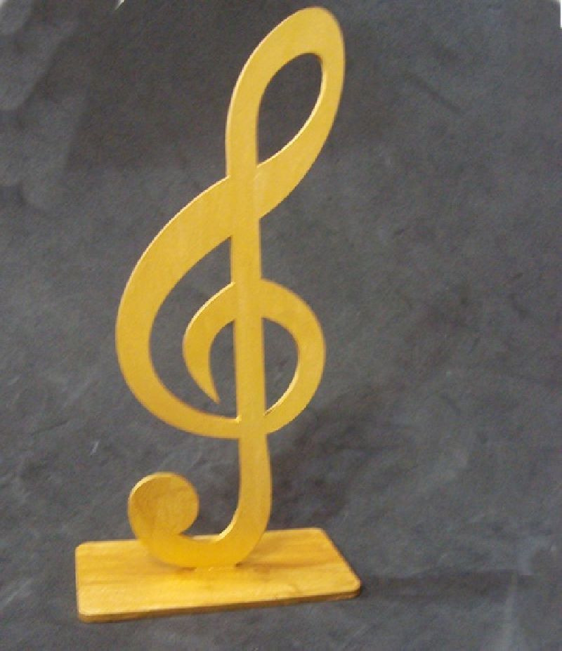Troféu Musical clave de sol MDF dourado