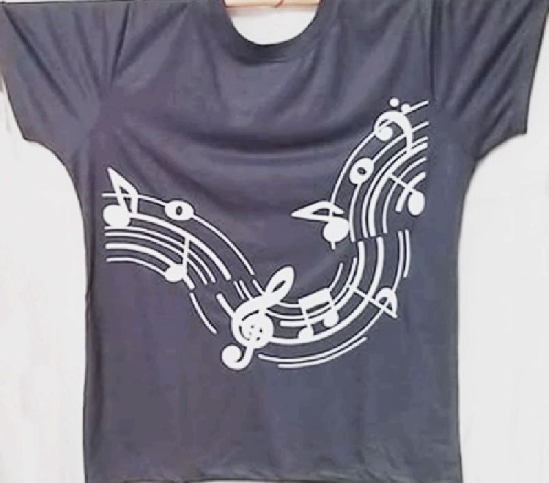 Camiseta Musical cinza baby look silk pauta onda do P ao EXG 