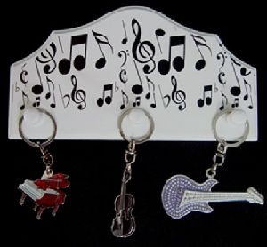 Porta chaves madeira notas musicais mdf pintado e adesivado 