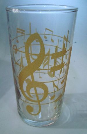Copo Musical de Vidro p/ Agua decorado c/ 1 