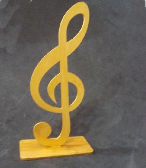 Troféu Musical clave de sol MDF dourado