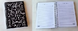 Caderneta anotações tipo agenda capa preta notas brancas média 80 folhas 15,5X 11cm