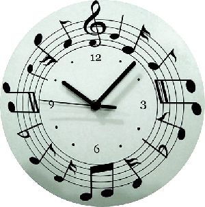 Relogio Musical MDF Circulo c/ Notas 