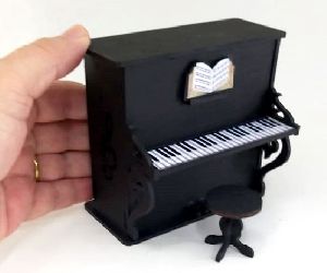 Mini Piano com banquinho MDF pintado
