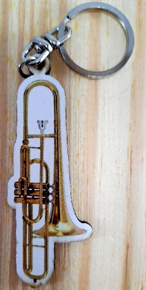 Chaveiro Musical Trombone de pisto MDF decorado 