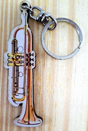Chaveiro Musical Trompete MDF adesivado 
